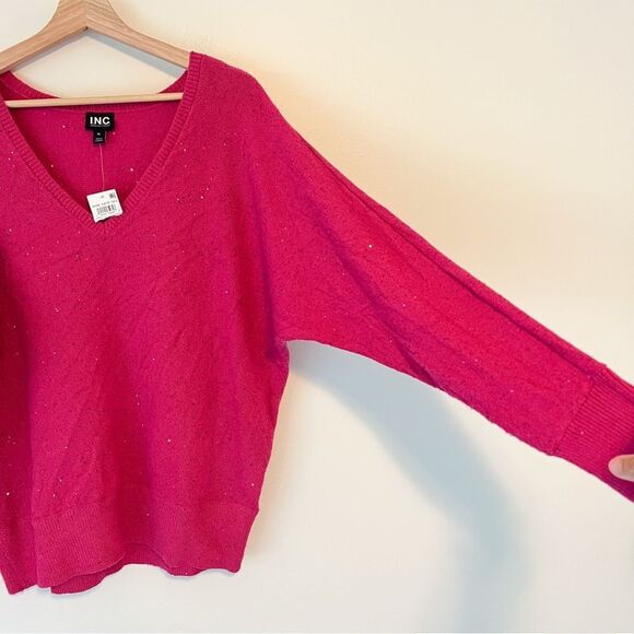 INC International Concepts Pink V-Neck Shine Sweater NEW Size XL - Picture 6 of 8